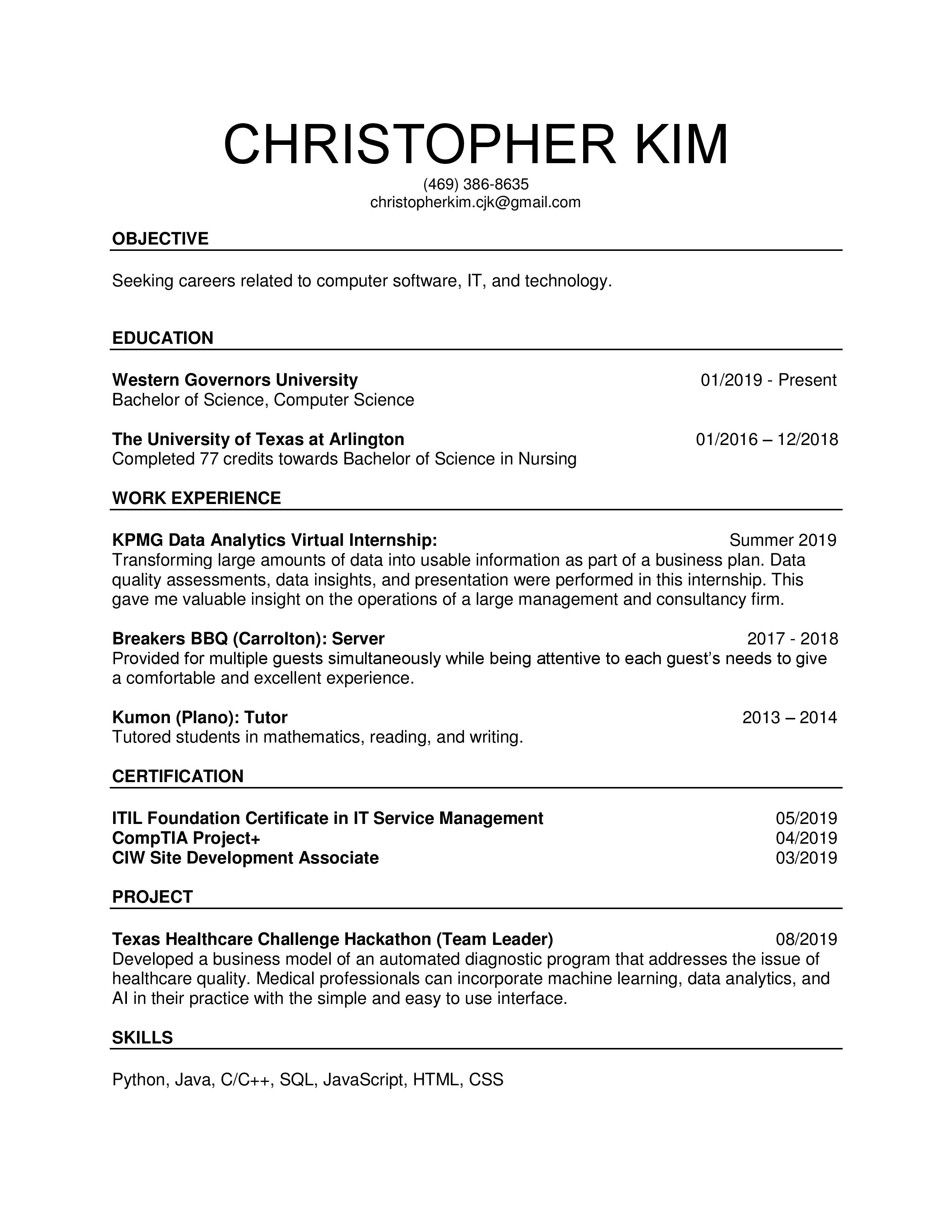 resume